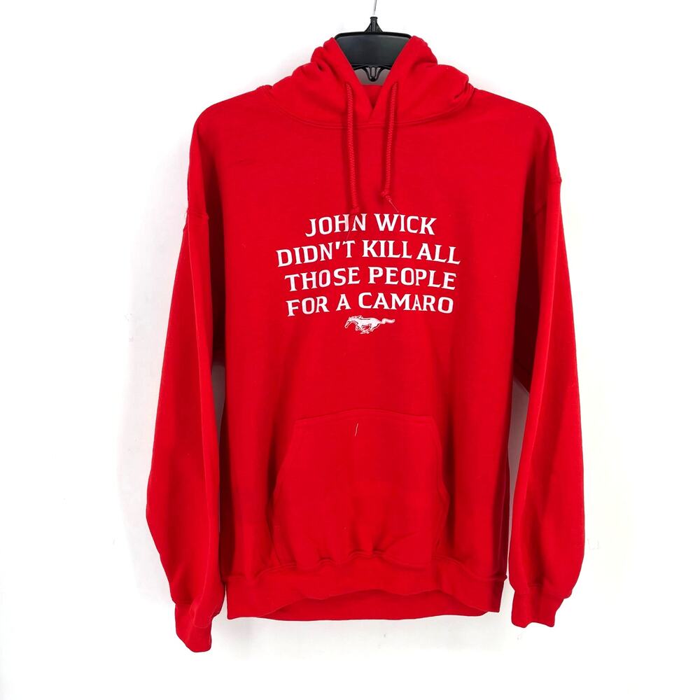 John Wick Camaro Red Pullover Hoodie Sweatshirt Mens Size Medium